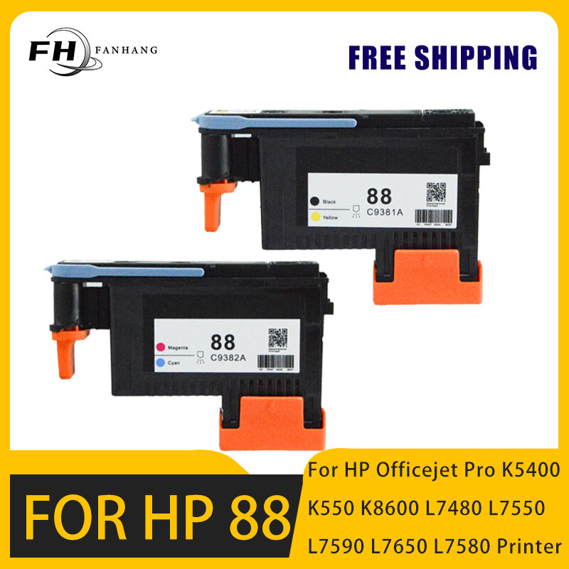 Cabeça de impressão para impressora hp, c9381a, c9382a, para hp officejet pro k5400, k550, k8600, l7480, l7550, l7590, l7650, l7580, l7750