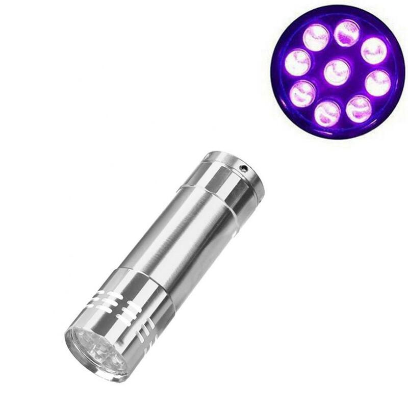 Mini lampe de poche LED, torche portable, aluminium, multifonction, 9 lampes