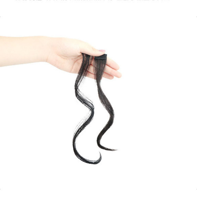 Estilo francês franja de ar sintético para mulheres, pedaço de cabelo falso franja, clipe em extensões de cabelo