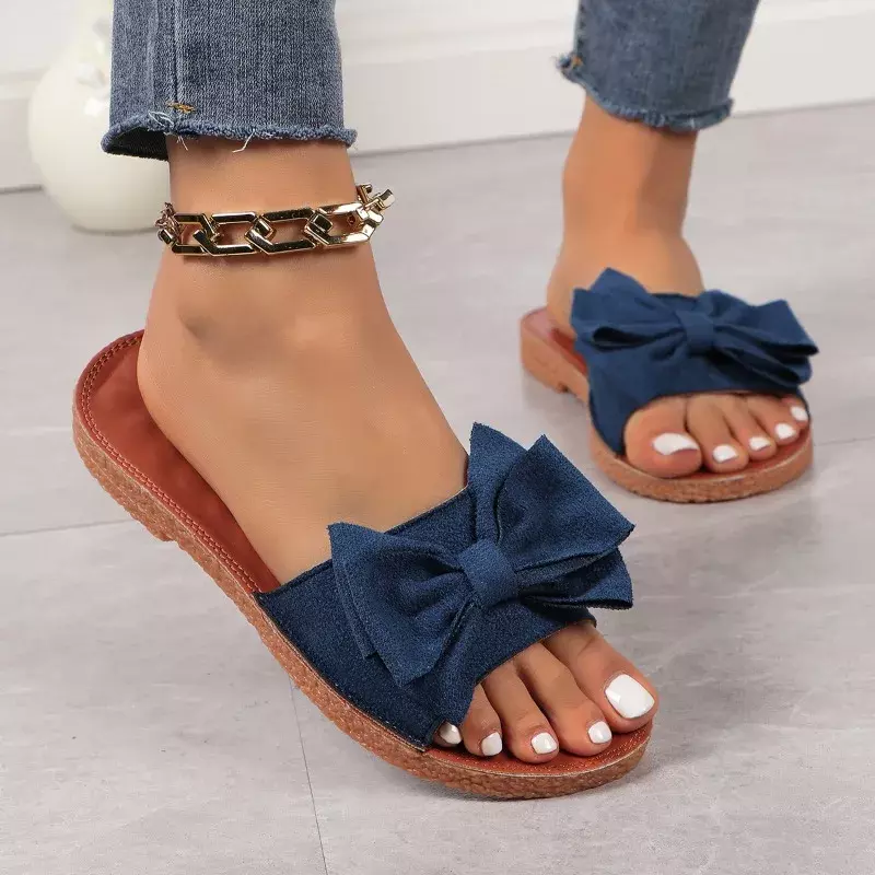 Neue Schuhe für Frauen Mode Damen Hausschuhe Butter knoten Schuhe Frauen flache Rutschen Damen lässig Strand Flip-Flops Frauen