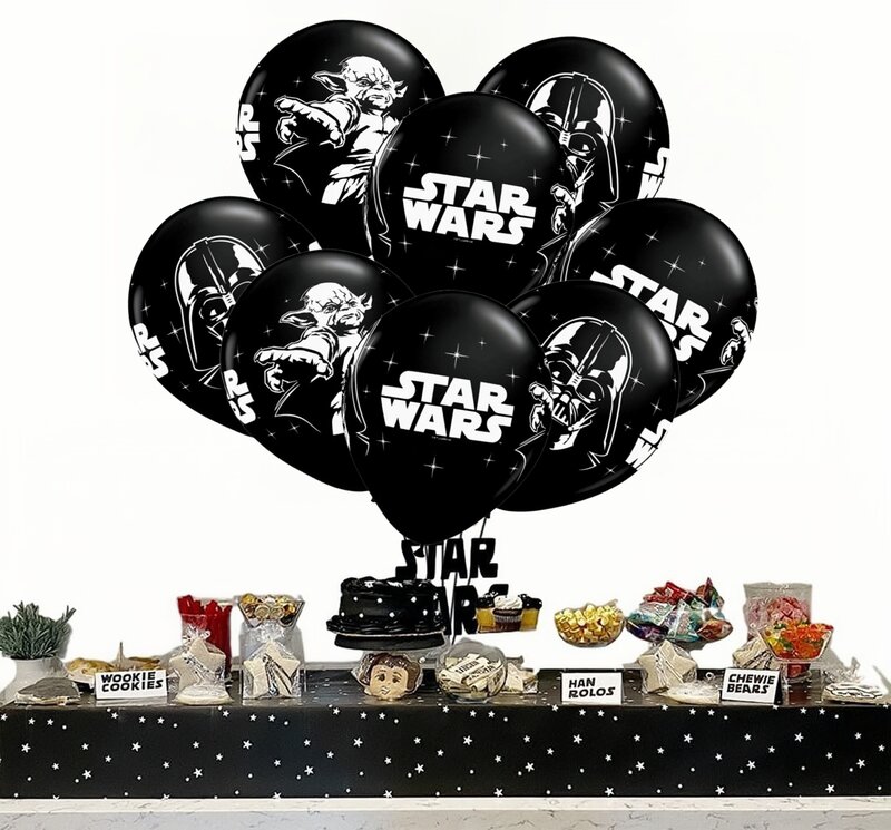 12 buah 12 inci balon lateks Star Wars dekorasi pesta ulang tahun mainan Globo bayi Yoda untuk anak-anak perlengkapan pesta Baby Shower anak laki-laki