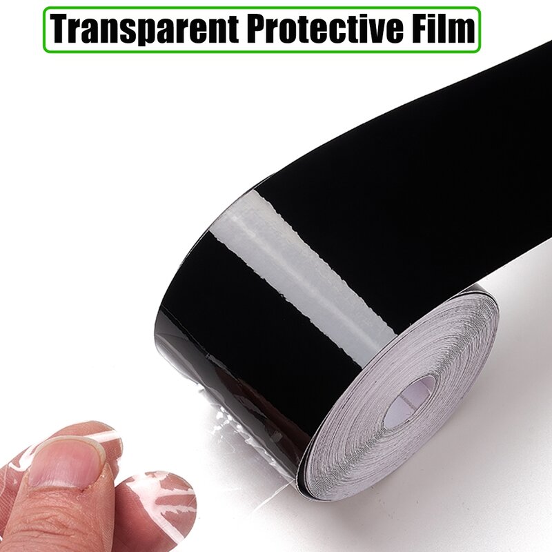 Gloss Black Mouldings Trim Wraps for Car Styling Bumper Side Skirt Sticker Adhesive Tape Car Door Sill Trunk Edge Protection