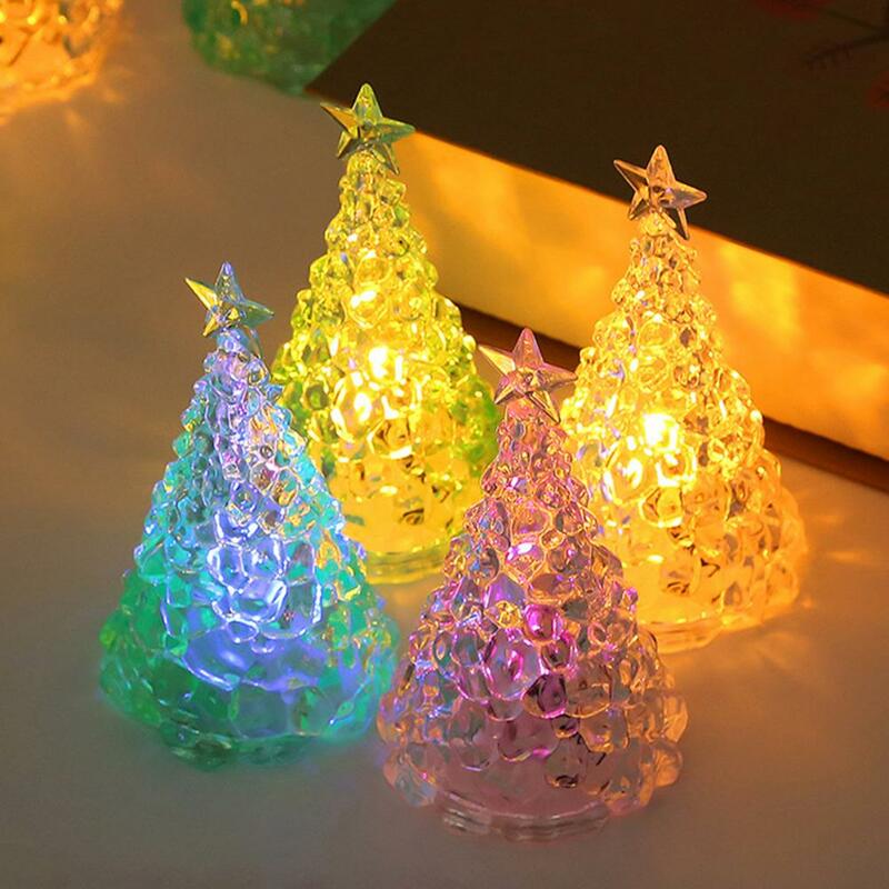 Luce dell'albero di natale luce notturna alimentata a batteria incandescente illumina la lampada a forma di albero di natale per la decorazione festiva Navidad della festa in casa