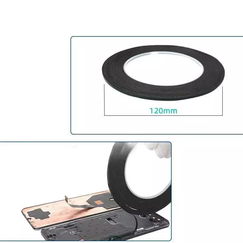 両面テープ携帯電話の修理、グリーン膜泡、黒、ノンマーキング、超薄型、防水、耐、300センチメートル