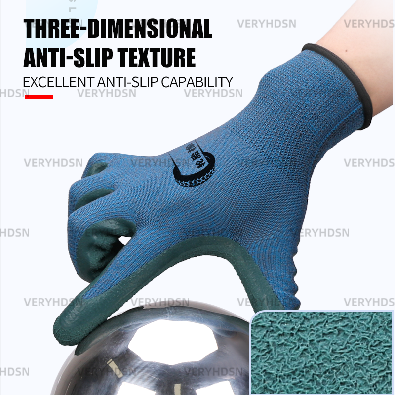 3pairs Work Gloves Multi-Purpose Durable & Breathable Cut-Resistant Excellent Grip Knit Wrist Cuff Light Duty For Men&Women