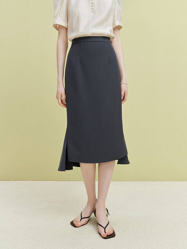 FSLE Design Sense Irregular A-line Skirt for Women Summer Niche Temperament High Waist Slim Fishtail Bag Hip Skirt Female