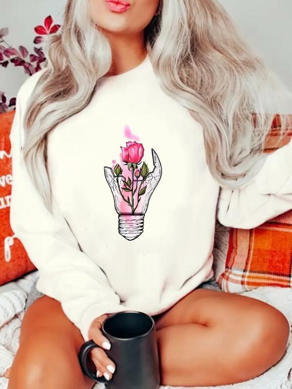 Koffie Love Stijl Schattige Lange Mouw Kleding Print Sweatshirts Vrouwen Mode Kleding Fleece Dames Warme Grafische Pullovers