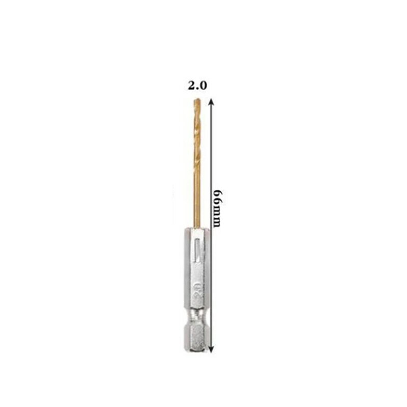 Brand New Drill Bit Hex Shank Iron Plastic 2.0mm/0.08\" Titanium Coated 2.5mm/0.10\" Wood 3.2mm/0.13\" 3.5mm/0.14\"