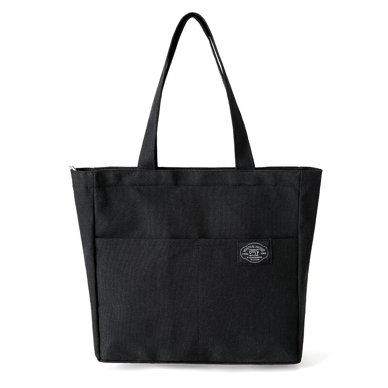 Nowość w damskiej torbie płóciennej jednokolorowa designerska torebka na co dzień torba na ramię o dużej pojemności bawełna wielokrotnego użytku na zakupy torba plażowa