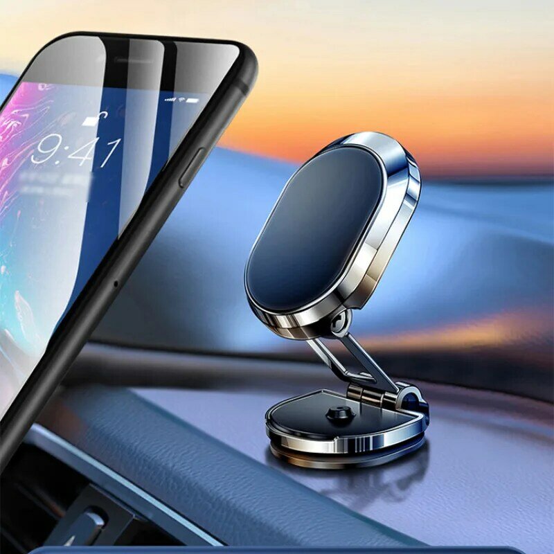 Folding Magnetic Cell Phone Holder for Car, Painel simples, Universal, 360 Rotating, Navegação