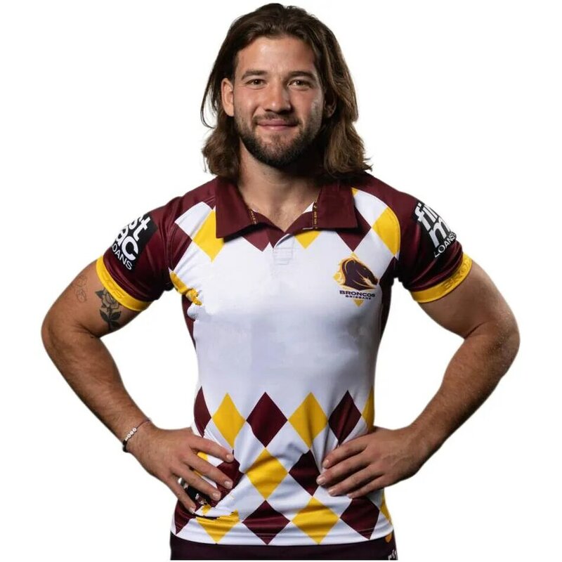 Męska koszulka RUGBY 2024 BRISBANE BRONCOS 2023/24 Brisbane Broncos rdzennych mężczyzn ANZAC koszulka treningowa rozmiar S--5XL