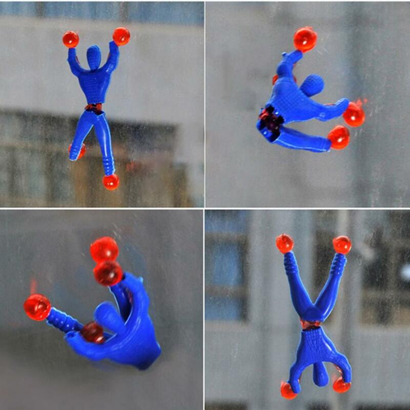 Parede pegajosa escalada aranha personagem brinquedo aliviar o estresse pegajoso palma chato útil produto
