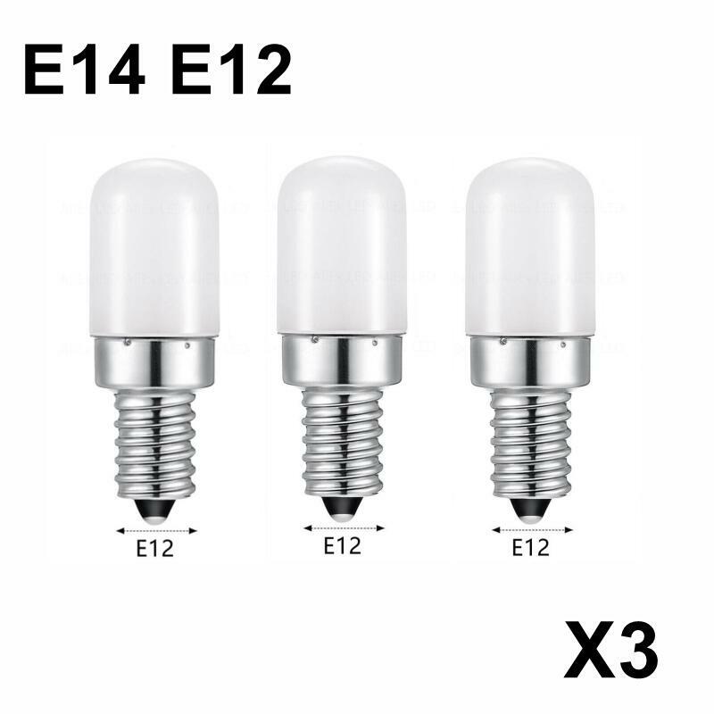 Lampu LED Kulkas 3W E14 E12 3 Buah/Lot Lampu LED AC 220V Bohlam Jagung Kulkas Putih/Putih Hangat 220V Lampu Halogen Pengganti