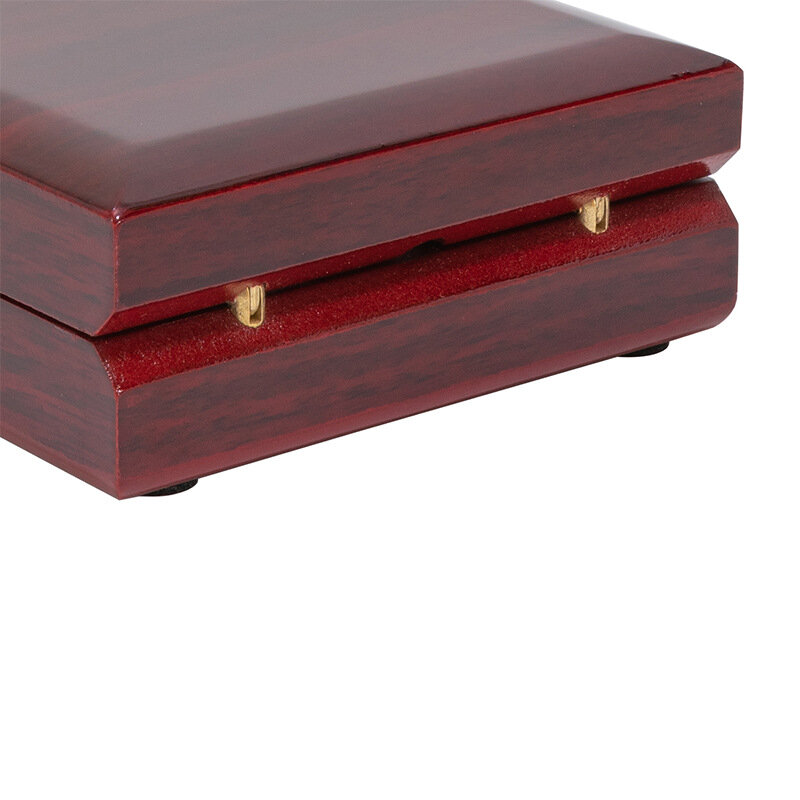Wooden Jewelry Box with LED Lamp Wine Red Clover Bracelet Earring Necklace Box Wedding Ring Display Storage Ritzy Packaging Box