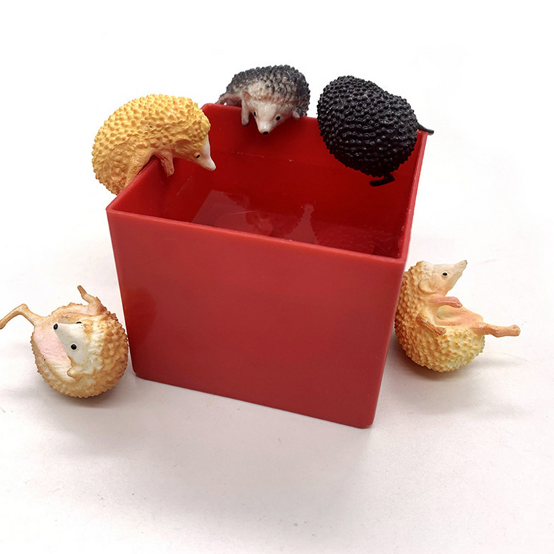 Figuras en miniatura de erizo con colgante de copa de Animal, decoración de Navidad, 5 piezas