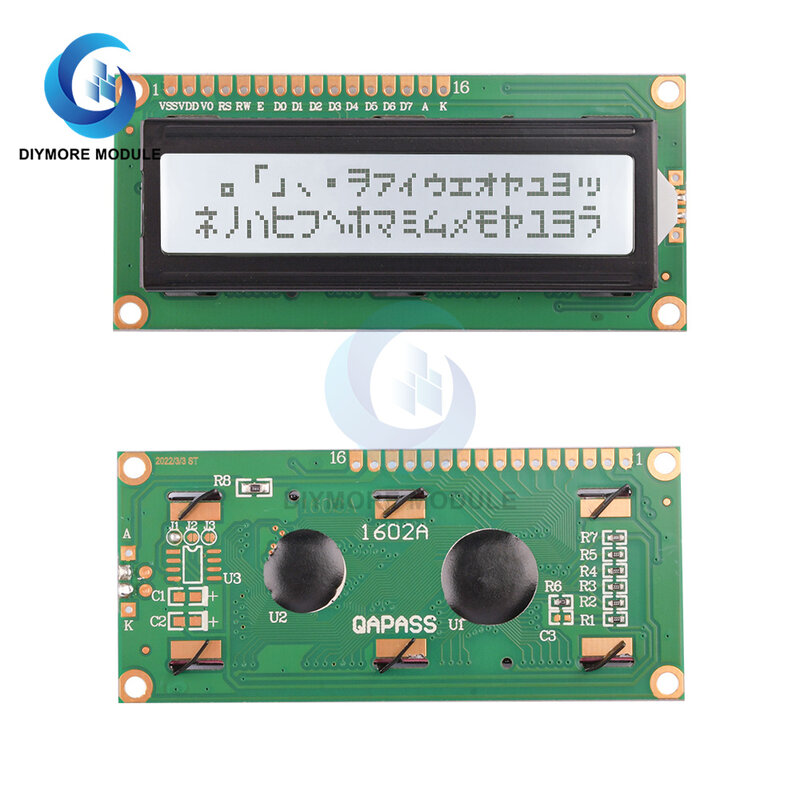Monitor LCD LCD1602, pantalla gris de 5V con caracteres negros sobre fondo blanco, módulo de pantalla LCD de 16x2 caracteres LCM1602A