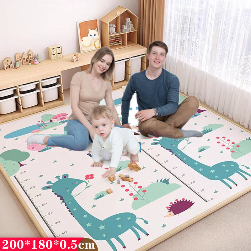 Утолщенный двухсторонний детский игровой коврик с рисунком 1/0, 5 см