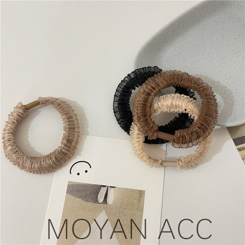 Bold Type Milk coffee color high elastic hair rope simple wild head rope temperament tied ponytail hair ring apron headdress
