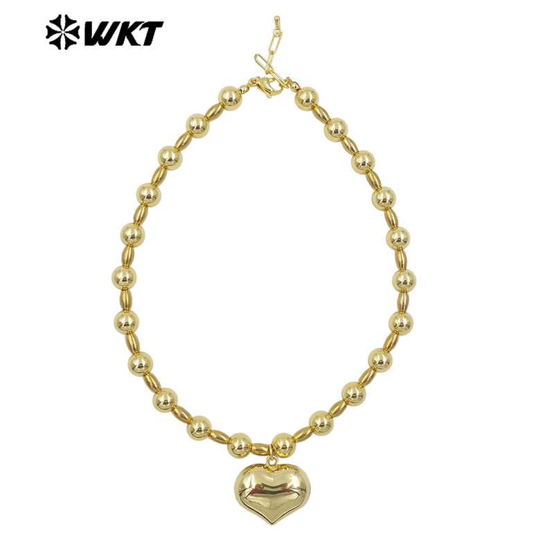 Colgante de oro de 18 quilates con forma de corazón para mujer, joyería especial para el día a día, exquisita, plata, WT-JFN16