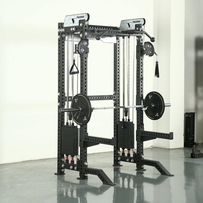 Anpassbare Fitness geräte Kabel Crossover Power Squat Rack Maschine mit Gewichts stapel