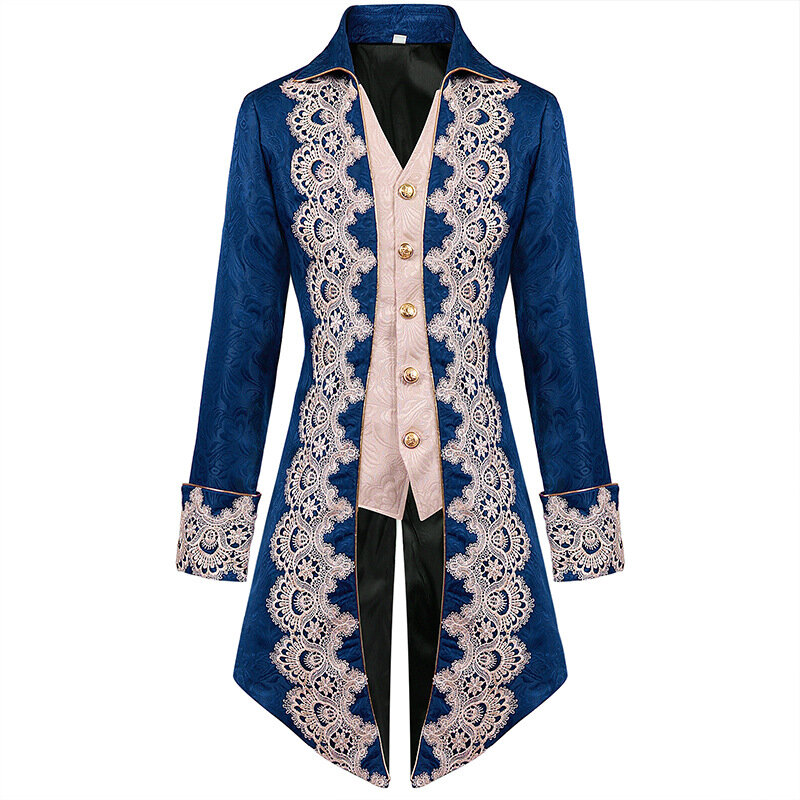 Plus Size Medieval Victorian Gothic Steampunk Jacket for Men Halloween Renaissance Party Cosplay Costume Nobleman Prince Tuexdo