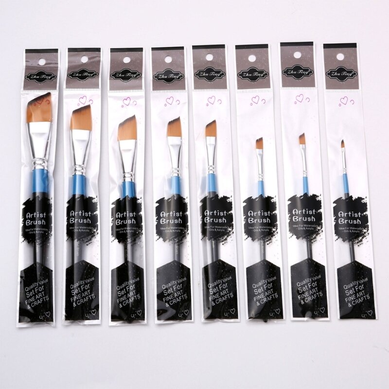 Nylon Hair Artist Paintbrush Hand Painted Paintbrushes Art Paint Brush Acrylic Paint Brushes for Acrylic Oil Watercolor