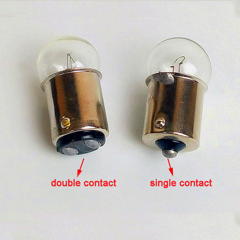 シングルダブルコンタクトミニ電球,10個,b15 6v 12v 15v 24v 30v 36v