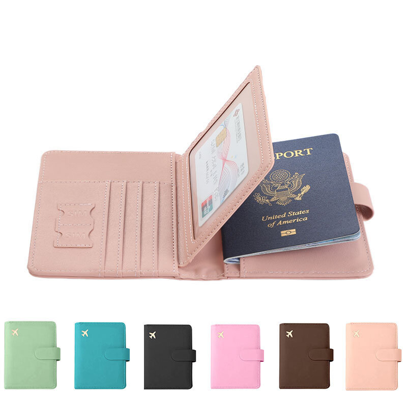 Skórzane pokrowce na etui na paszport wodoodporne portfel podróżny na karty kredytowe urocza książka paszportowa dla kobiet/mężczyzn klamra okładka na paszport
