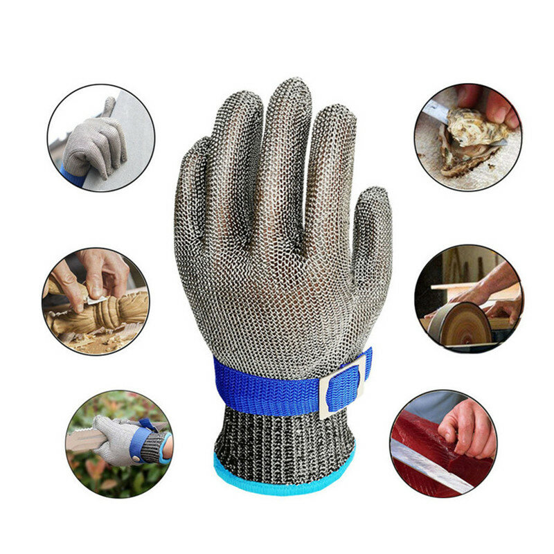 Hppe作業用手袋,ステンレス鋼,耐切断性,安全性,金属メッシュ,精肉作業用,キッチン,レベル5