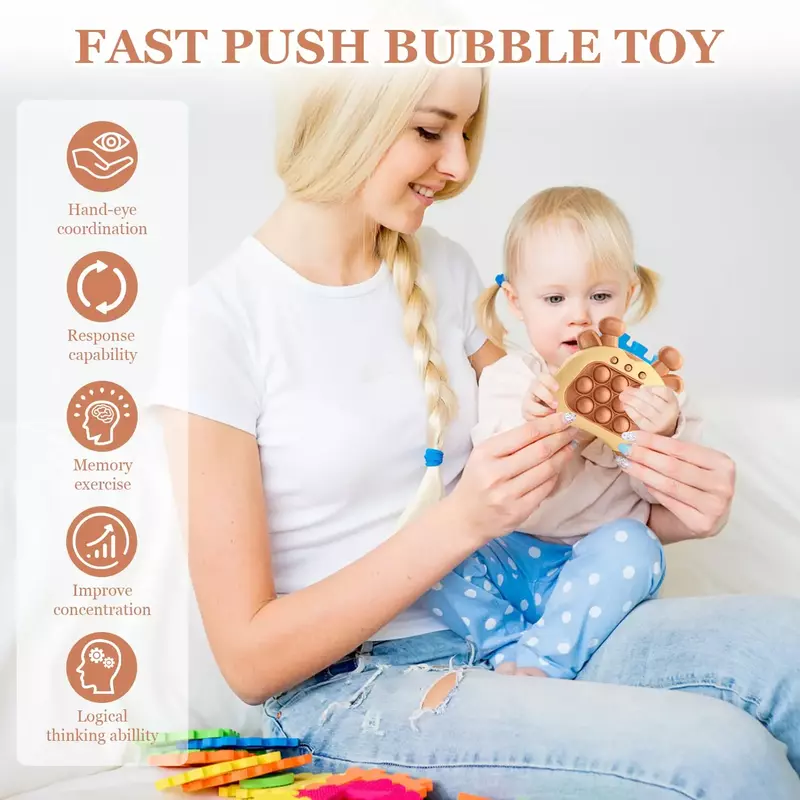 Second Generation QuickPush Bubble Competitive Game Console Series Toy Funny Fidget Toy for Kids Boy and Girls Adult Sensory Toy