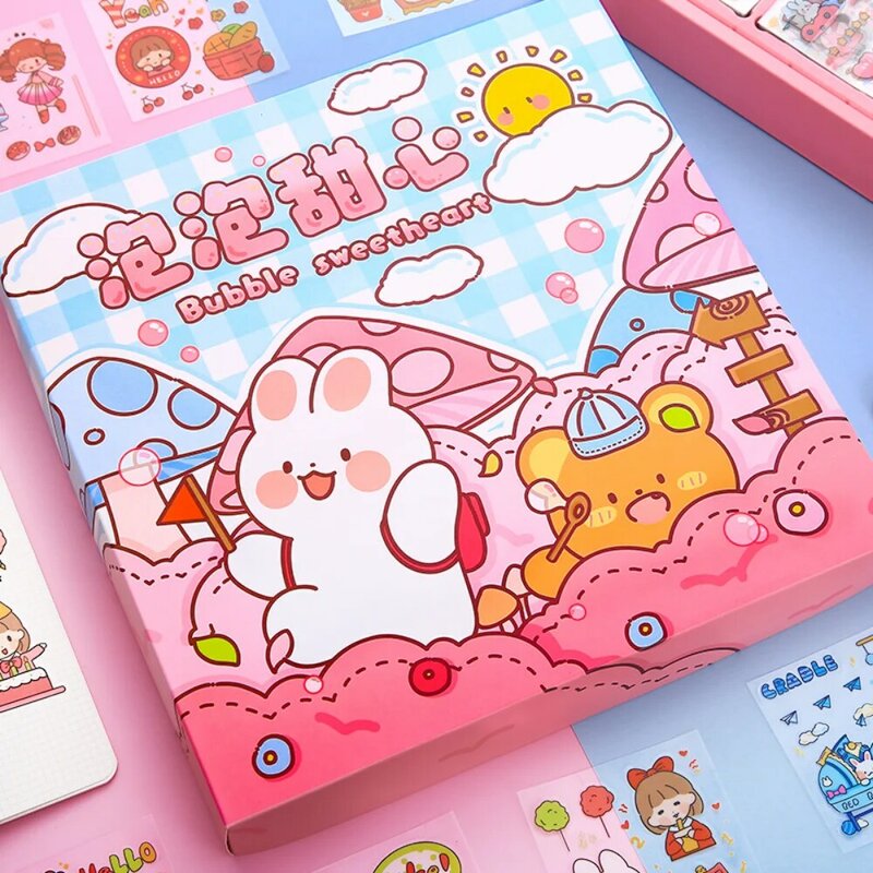 Mr. Paper 50pcs impermeabile PET Cartoon Cute Stickers bambini manuale decorazione adesivi Kawaii forniture di cancelleria coreana