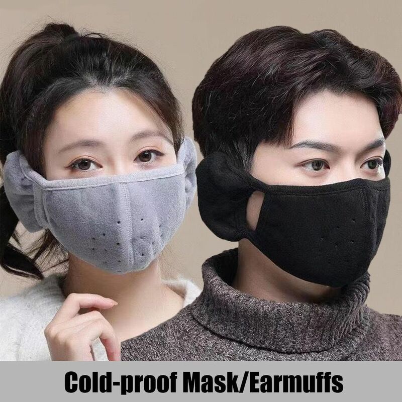 Women Female Earlap Windproof Cold-proof Earmuffs Fleece Mouth Cover Ear Warmer Warm Masks