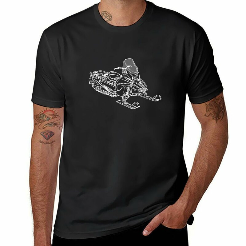 T-shirt personnalisé Mn Snowmobile pour hommes, chemisier vintage pour les fans de sport