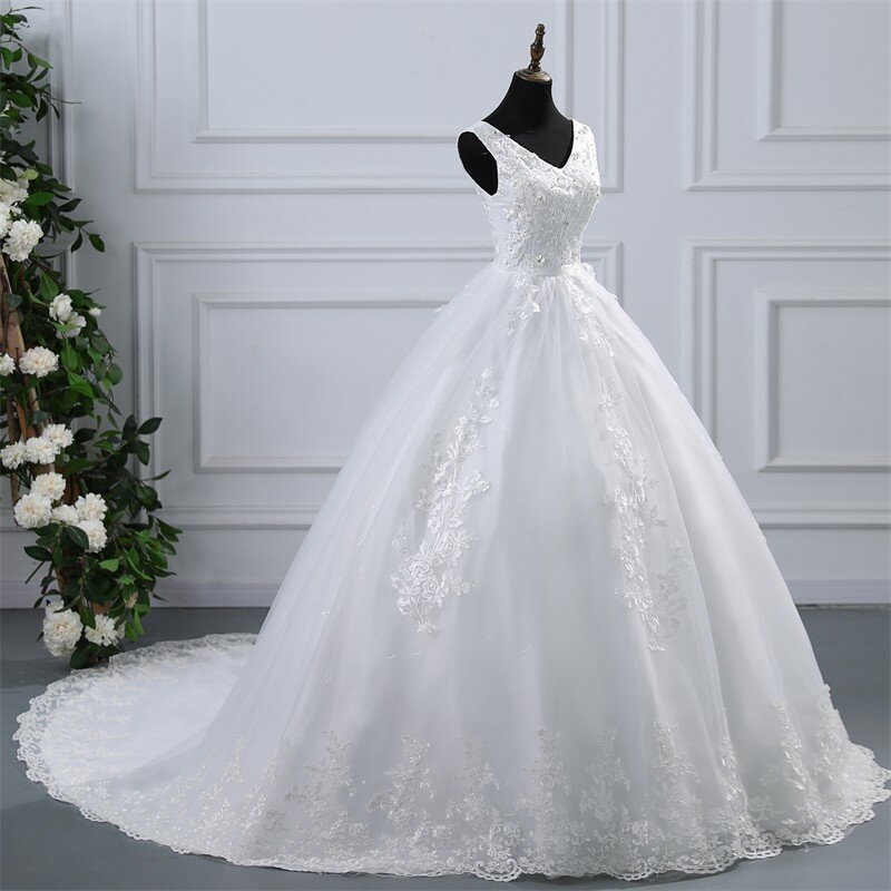 Elegante V-Neck vestidos de casamento, doce flor vestidos de casamento, cor personalizada, ruiente, verão, novo, 2024