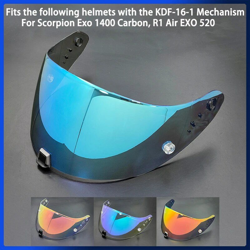Lentille de visière de casque de moto s'adapte aux casques suivants avec le mécanisme KDF-16-1 pour Scorpion Exo 1400 Carbon, R1 Air EXO 520