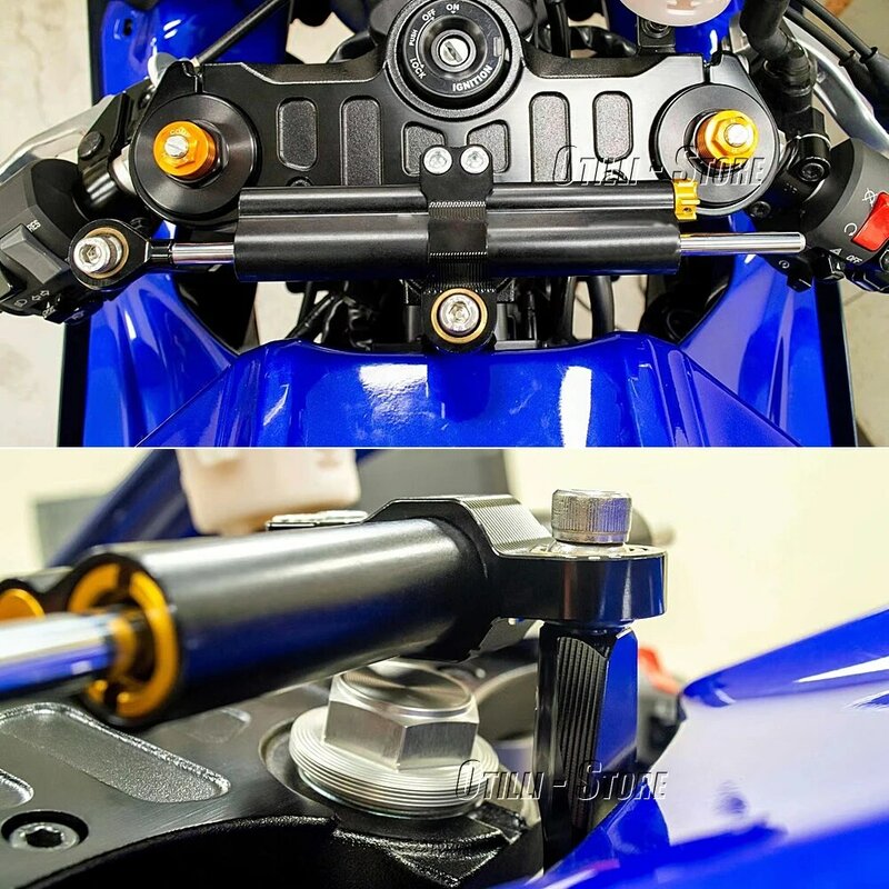 Novo Para Yamaha YZF R7 Yzf r7 2021 2022 2023 Acessórios Da Motocicleta CNC Steering Damper Stabilizer Bracket Kit De Montagem