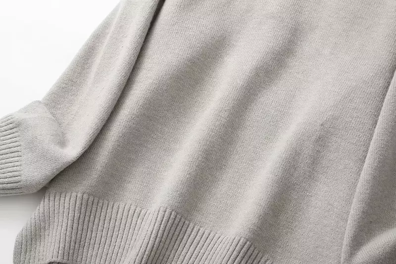Suéter de malha casual grosso e quente feminino com capuz, pulôver retrô de manga comprida, blusa chique, moda, 2023
