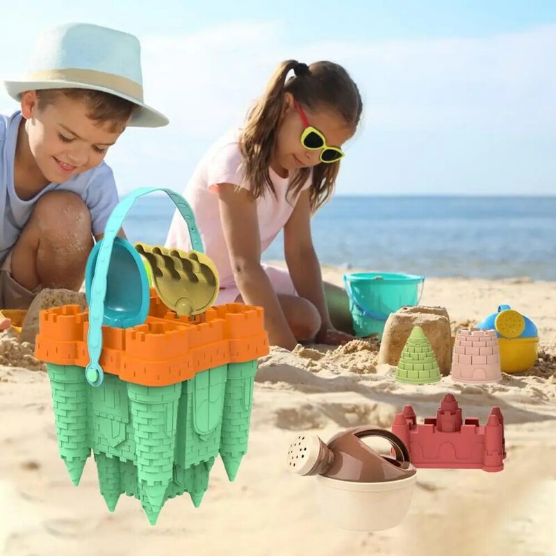 1 set mainan pantai serbaguna anak, mainan pantai luar ruangan menyenangkan pasir dengan sekop untuk hadiah musim panas anak-anak