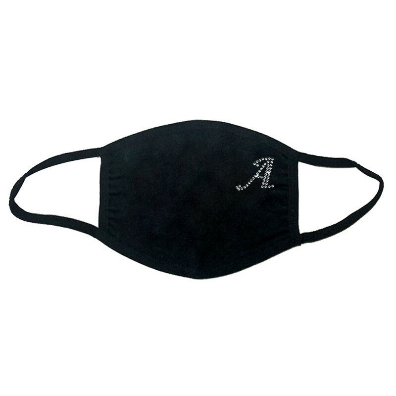 Modna maska ochronna dla dorosłych z kryształkami Bawełniana, nadająca się do prania i wielokrotnego użytku Czarna maska Maska bez ciśnienia do długotrwałego noszenia Maske