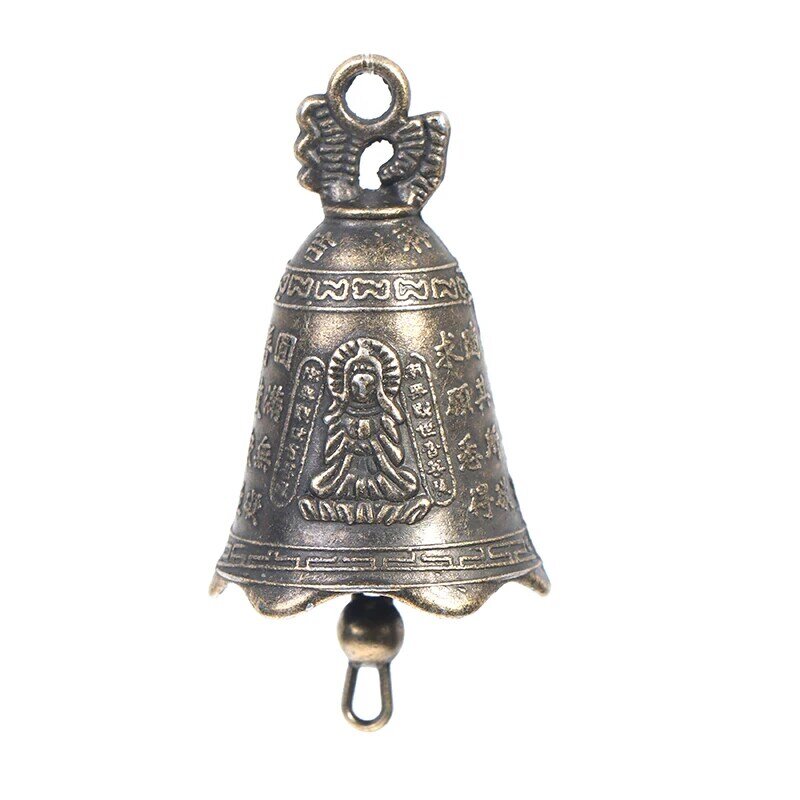 1pc Antique Bell Mini Brass Copper Sculpture Pray Guanyin Bell Shui Feng Bell Invitation Buddha Buddhism Guanyin Bells