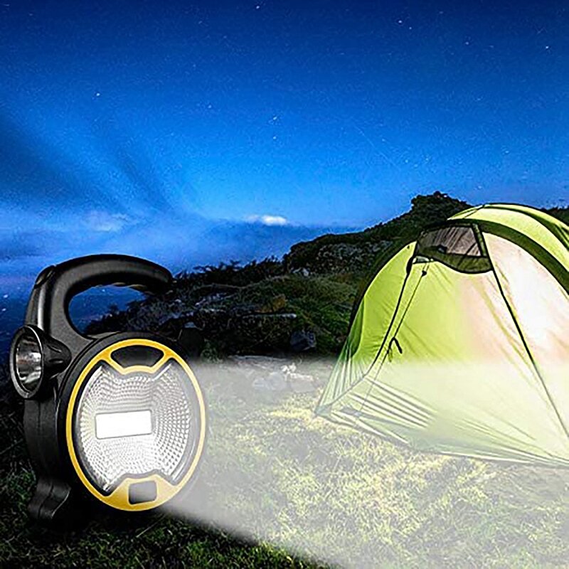 Lámpara de trabajo portátil, linterna LED impermeable, foco de emergencia, reflector recargable para senderismo al aire libre y Camping