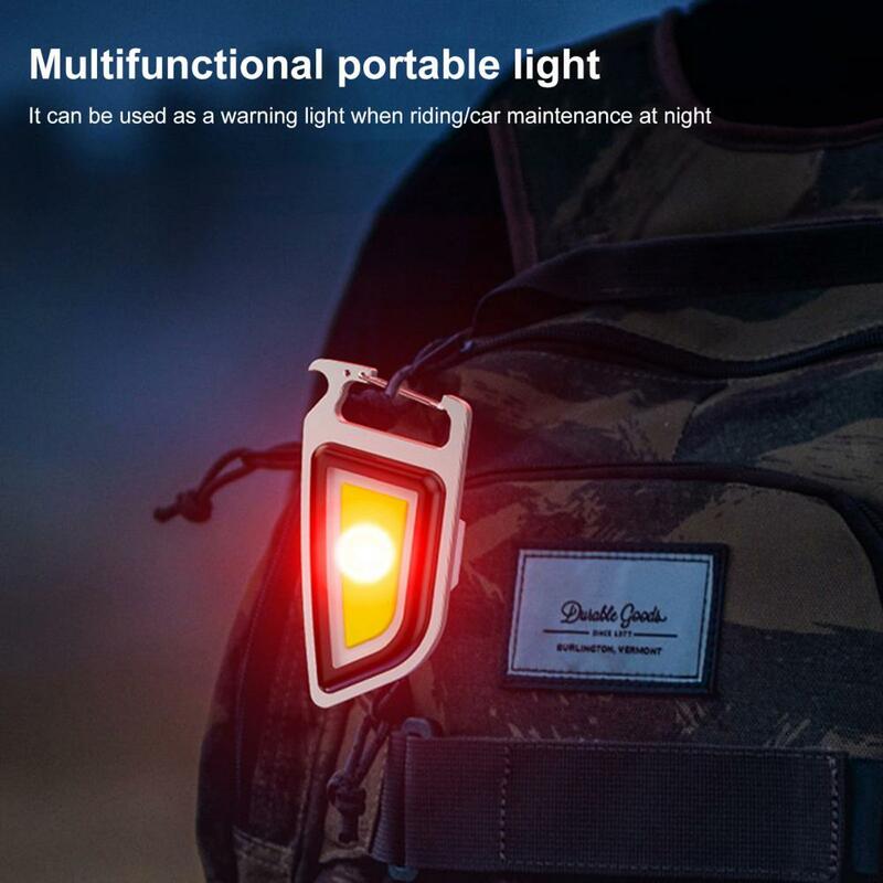 Chaveiro lanterna portátil super brilhante carregamento rápido alta lumens cob repair lamp esportes ao ar livre