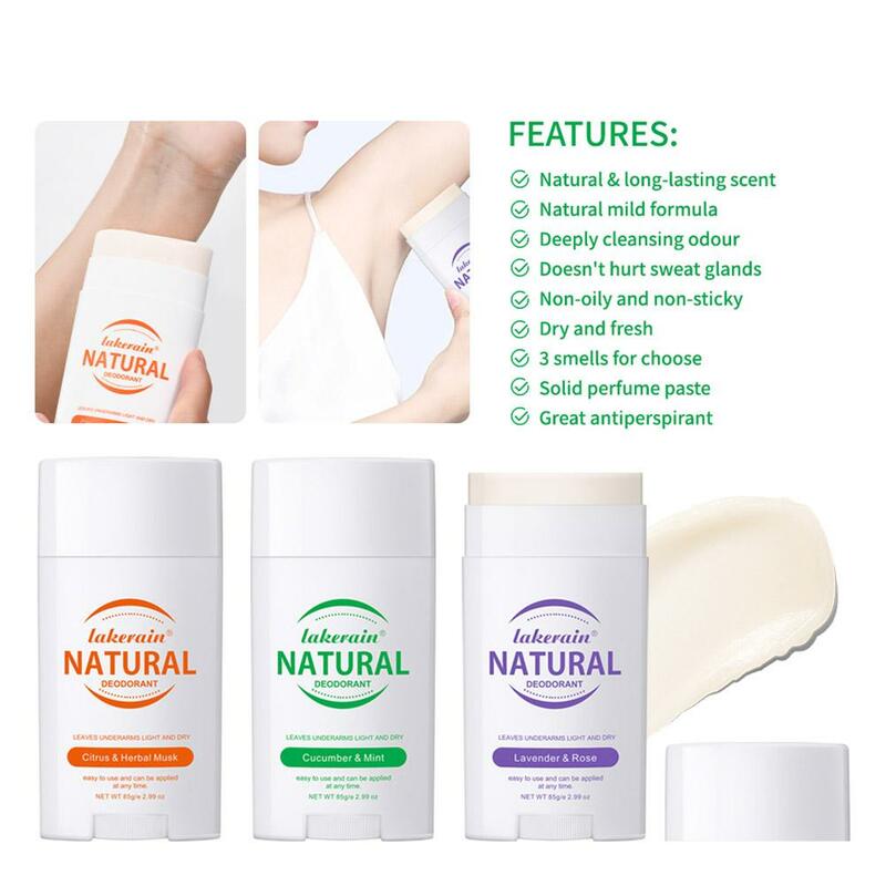Nderarm-Palo de Perfume desodorante antitranspirante para mujeres y hombres, elimina el olor a axila, Aroma duradero para el cuidado de la piel, 85g, W1K4