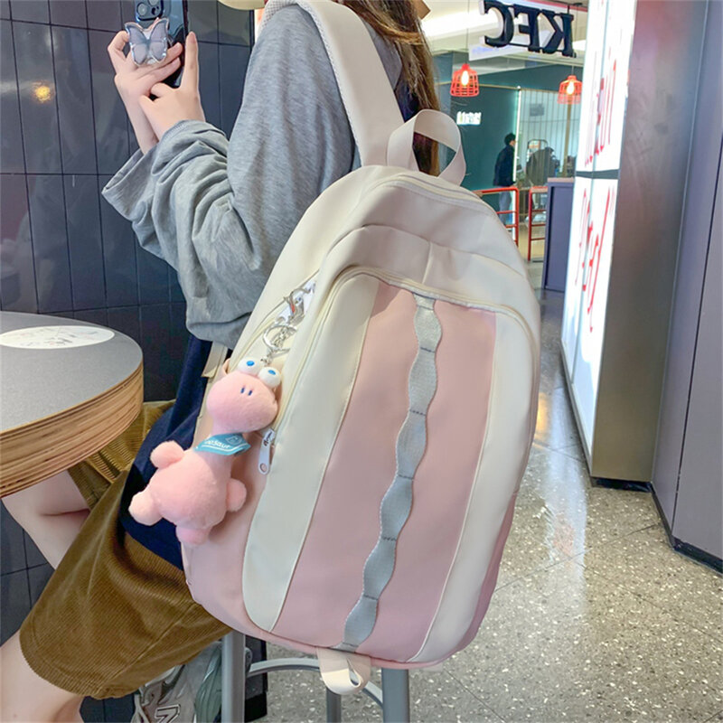 Женские нейлоновые рюкзаки в стиле пэчворк, вместительные школьные ранцы для молодых студентов, модные дорожные сумки
