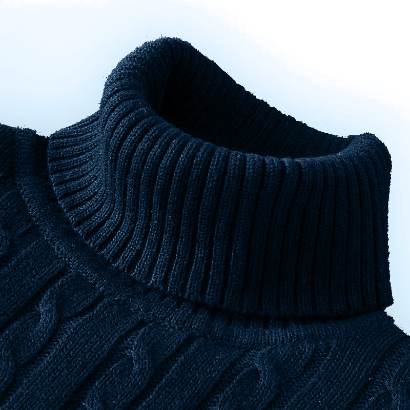 Suéter cálido de cuello alto para hombre, Jersey de punto con cuello vuelto, protege el cuello, S-XXL, Otoño e Invierno