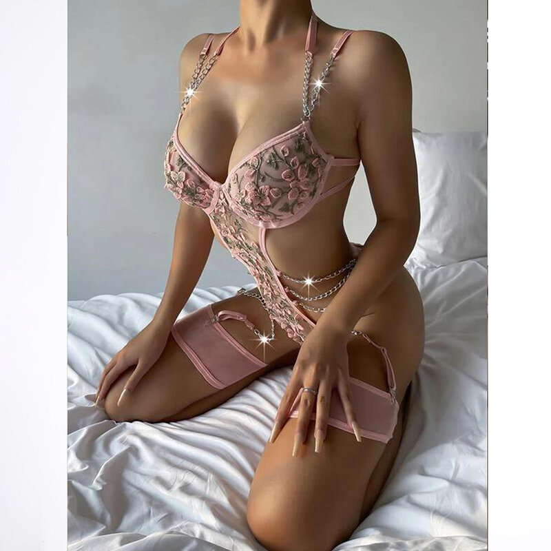 Womens sexy lingerie bodysuit liga cinto babydoll nightwear senhoras com decote em v sem mangas roupa interior para feminino 2023