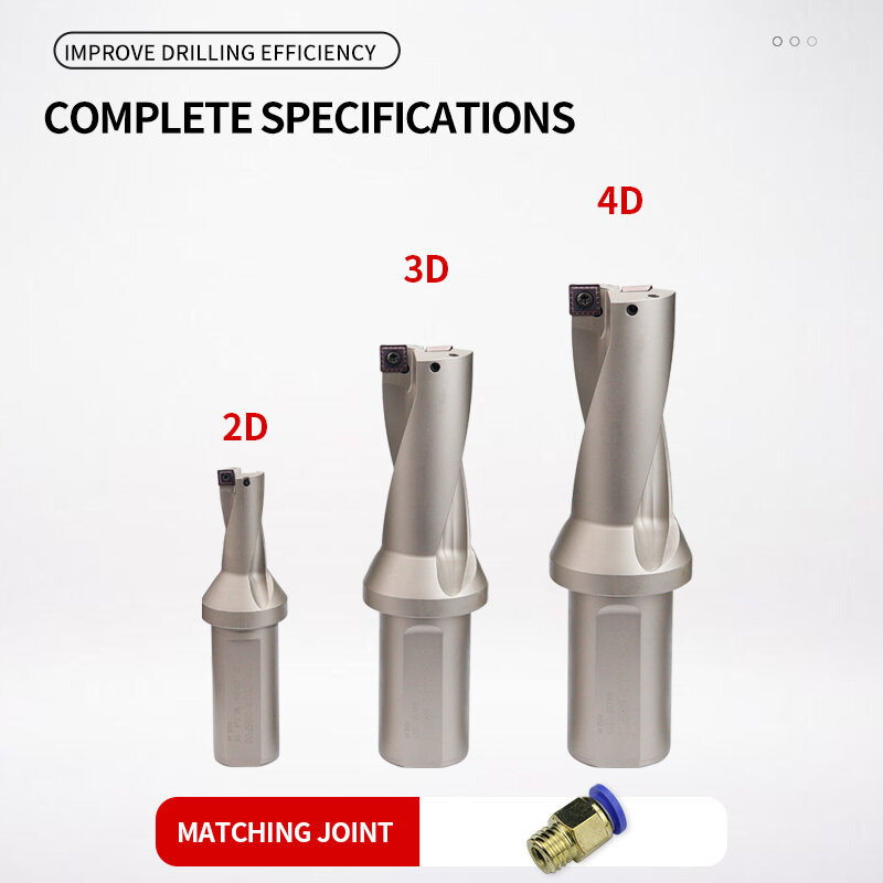 Broca de inserción de picaduras de taladro serie SP, 11mm-49mm de profundidad, 2D, 3D, 4D, taladro en U Indexable CNC para maquinaria SPMG, tornos de agua