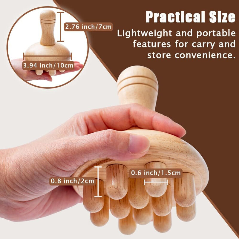 Mushroom Shape Massager | Manual Wood Therapy Massage Tool for Body Shaping, Colombian Maderoterapia,Lymphatic Drainage Massager