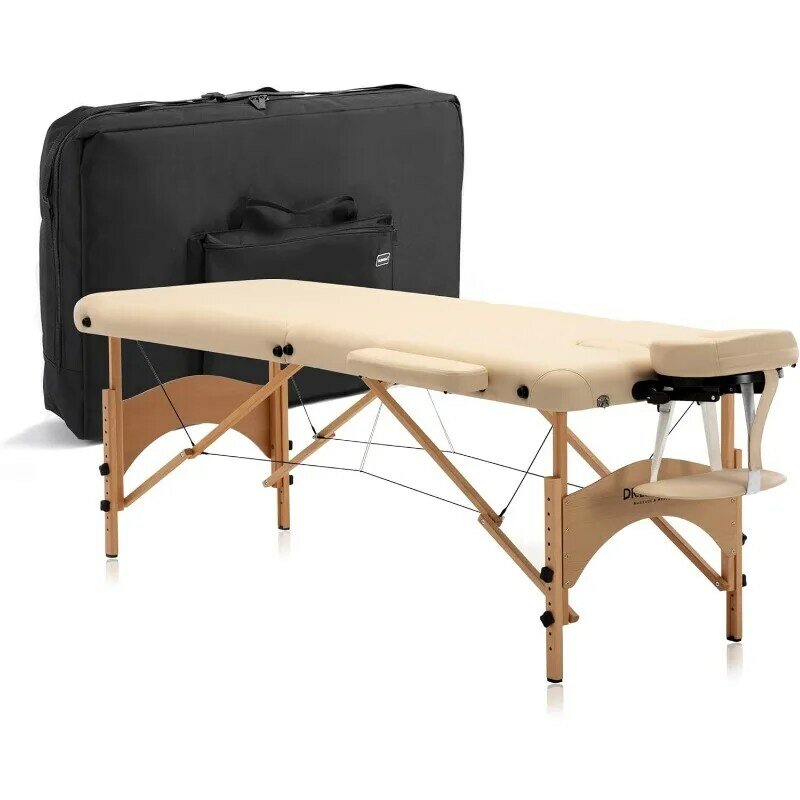 Mesa de massagem portátil leve, cama preta, pacote com tudo incluído, 005 Aloha - W28 X L73