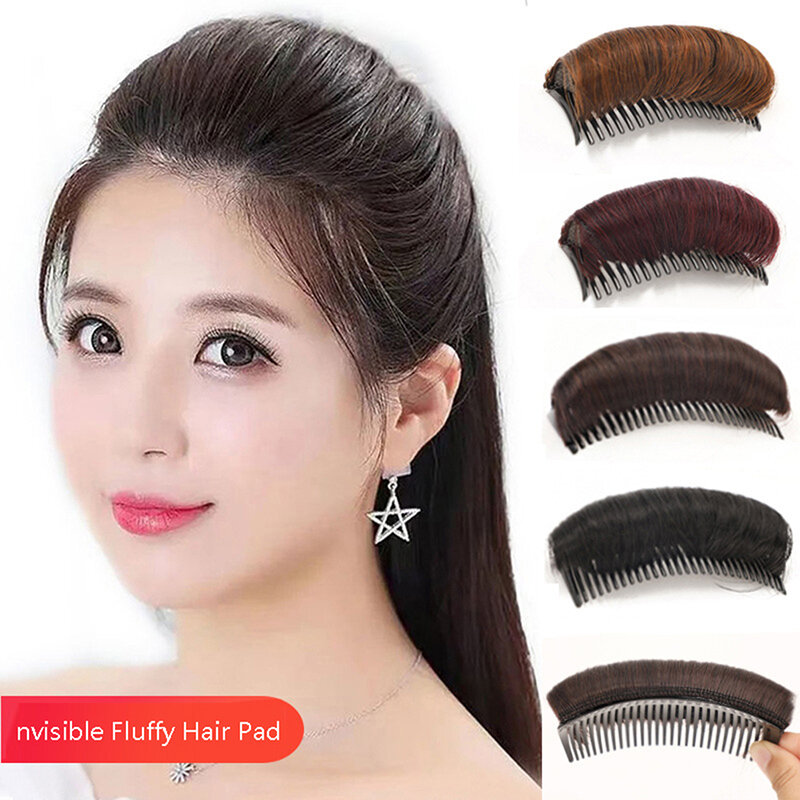 80% venda quente peruca almofada estável confortável de alta temperatura fibra inserir pente invisível almofada de cabelo fofo para o sexo feminino